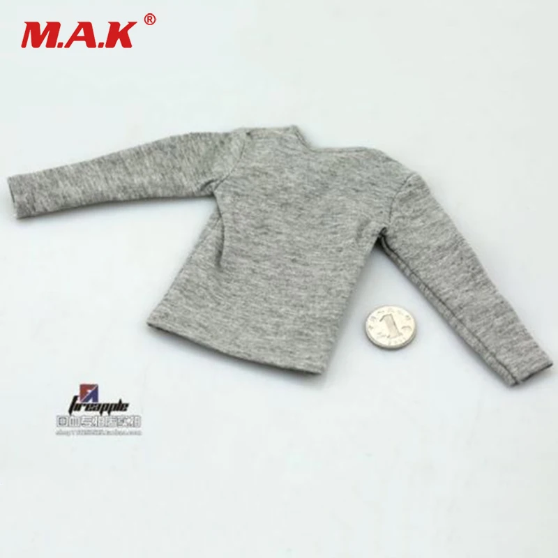1/6 Scale Grey color Men's Long Sleeve Shirt coat Fit 12