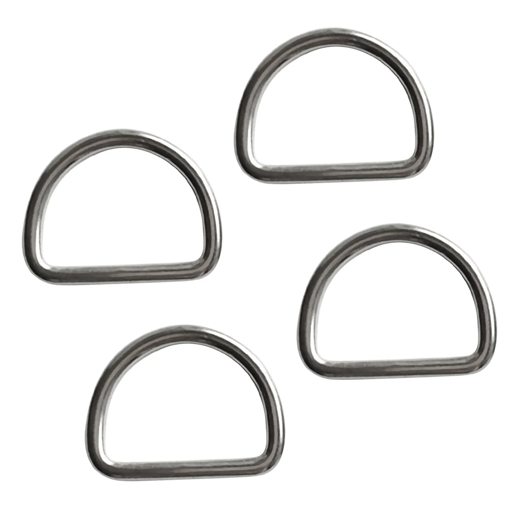 4pcs Diving Scuba D Ring for 1.2\` Webbing Harness Corrosion Resistance 316 Stainless Steel for Industrial Snorkeling Application