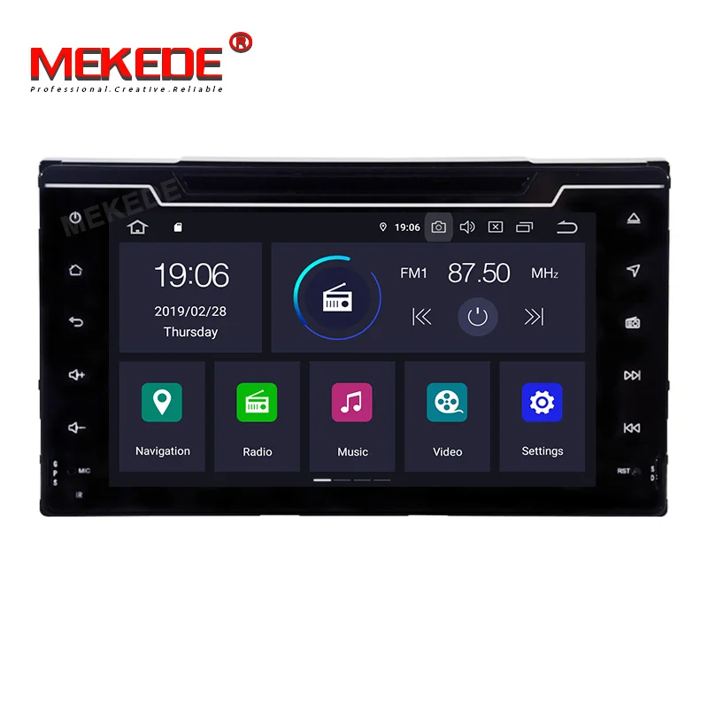 

1024X600 Android 9.0 Car DVD Player for Toyota Corolla Auris Fortuner 2017 with 4 Core 2G+16G Auto Radio Multimedia NAVI