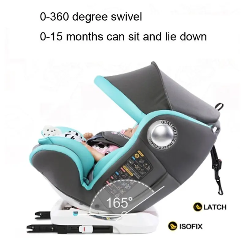 360 градусов детское автомобильное кресло детское автомобильное безопасное сиденье Isofix фиксатор От 0 до 12 лет Детское сиденье