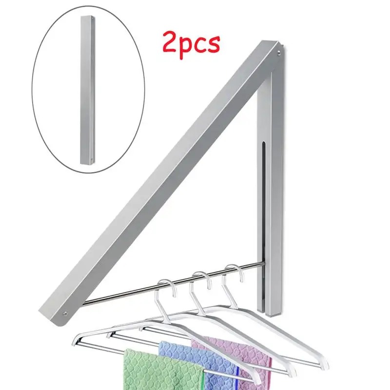 2 шт. алюминиевая настенная Регулируемая Вешалка для одежды кронштейн для белья организации шкаф система хранения