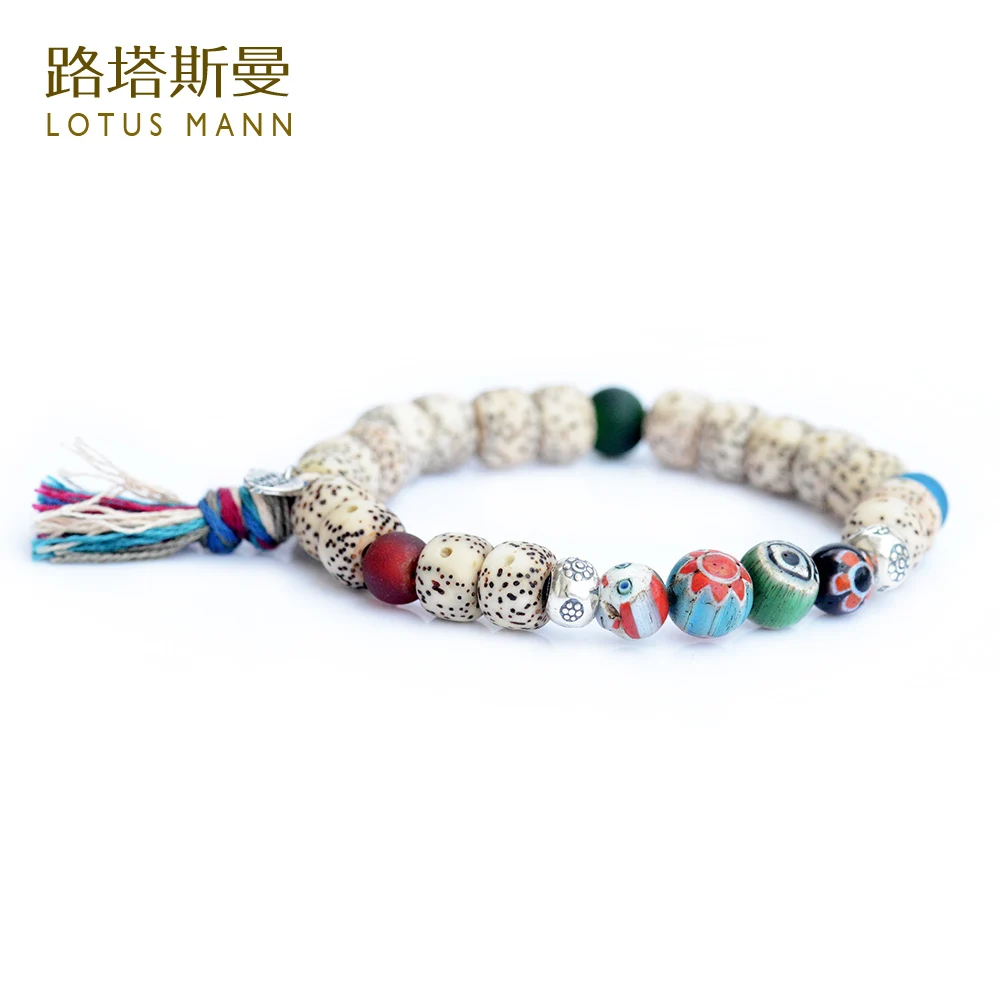 

Lotus Mann Tong qu high-density dry grinding on the moon and the bodhi beads silver beads beads bracelet