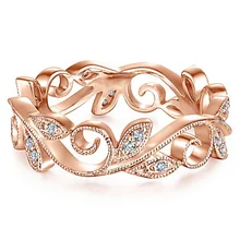 Новое поступление Лидер продаж роскошные ювелирные изделия 95 стерлингового серебра и розовое золото заполните Бесконечность AAA CZ Для женщин свадебный цветок кольцо подарок