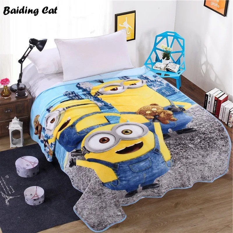 Hot Sale Cute Cartoon Minions Blanket for Kids Gift Super Hero Doraemon