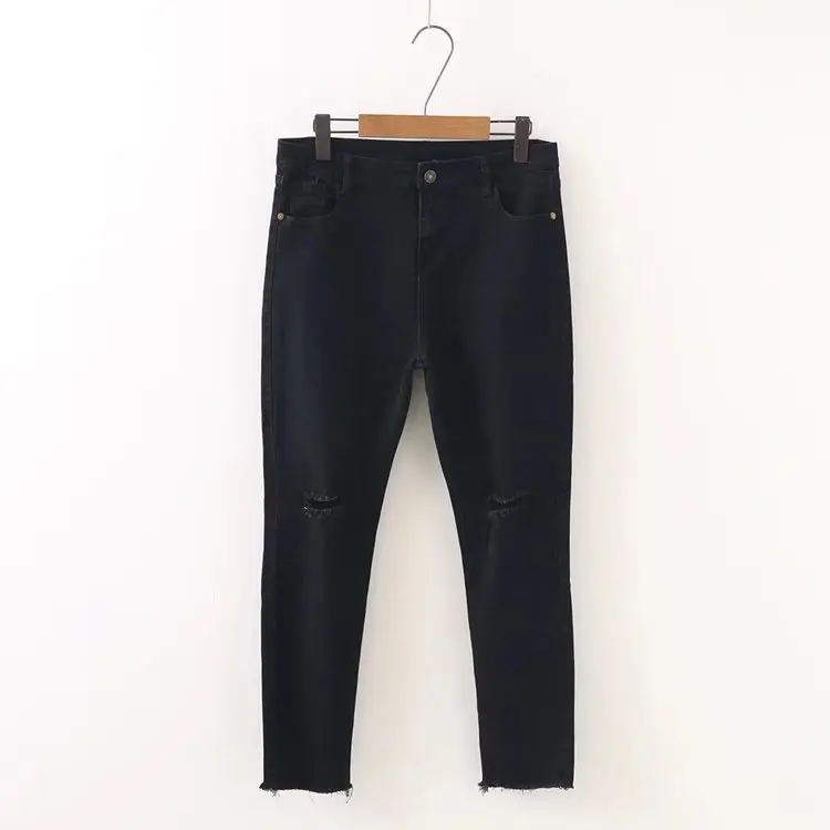 Plus size boyfriend hole ripped jeans women pants Cool