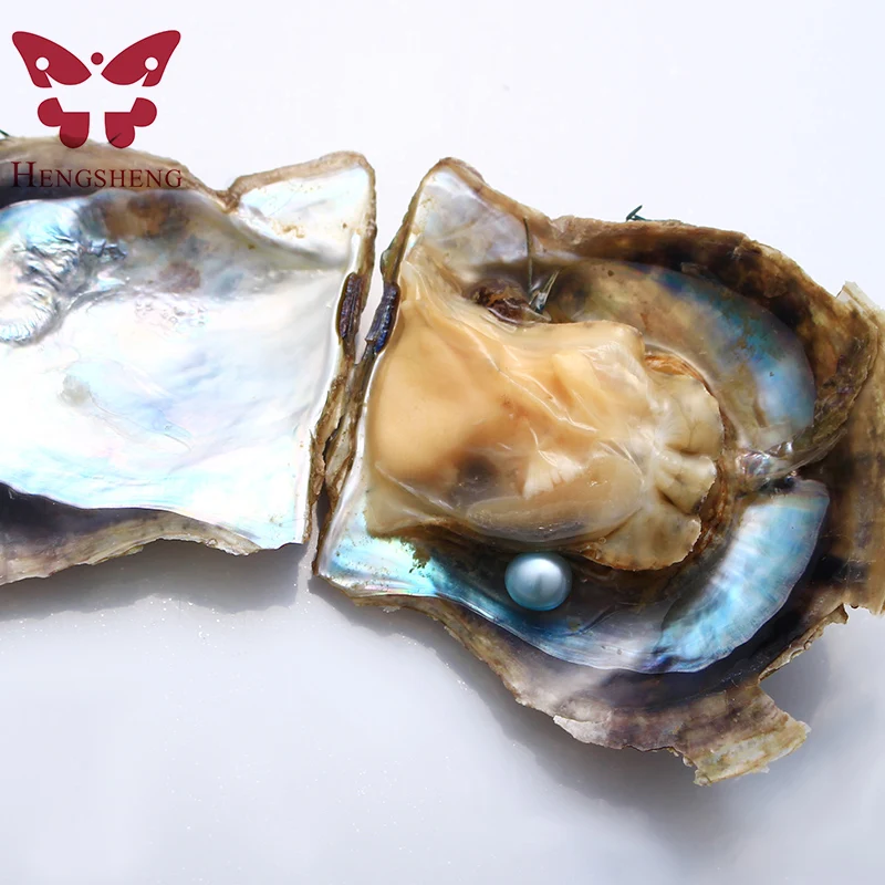 20 шт 6-8 мм Круглый Akoya жемчуг oyster индивидуальная вакуумная упаковка, детский синий цвет AAA класс соленой воды oyster
