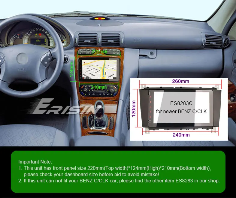 Flash Deal 8" Android 8.1 OS Car Multimedia Navigation GPS Radio for Mercedes-Benz C-Class W203 S203 2000-2005 & G-Class W463 1998-2006 3