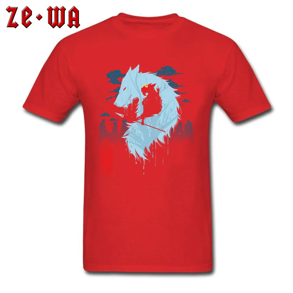Tops Tees princess mononoke Tee Shirt Labor Day Brand New Printing Short Sleeve 100% Cotton Crew Neck Young T-shirts Printing princess mononoke red