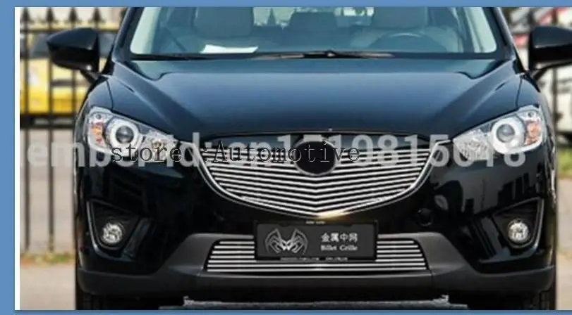 Для 2012 2013 для Mazda CX-5, высокое качество, нержавеющая сталь, автомобильный передний бампер, сетка, решетка Вокруг отделки, гоночные решетки