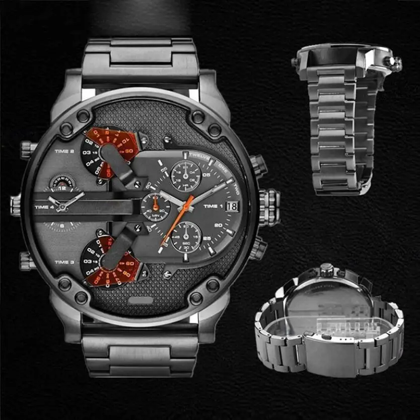 Top Brands Exquisite Hot Product Men's Fashion Luxury Watch Stainless Steel Sport Analog Quartz Mens Wristwatch saat reloj xfcs