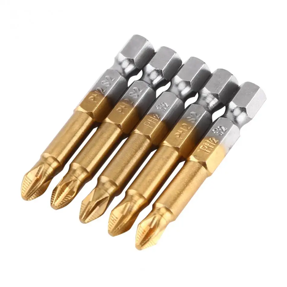 Buy 5pcs/Lot PH2 Cross Head Screwdriver Bits Cross Head Tool Set Anti skid 1/4