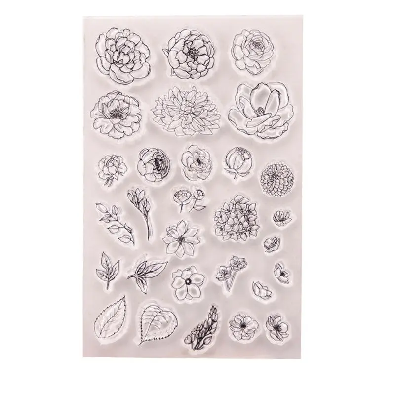 

Flower Silicone Clear Seal Stamp DIY Scrapbooking Embossing Photo Album Decorative Paper Card Craft Art Handmade Gift W215