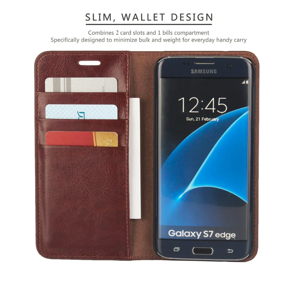 Tanie Najwyższej jakości klasyczne biznes serii oryginalne skórzane etui z klapką skrzynki pokrywa dla Samsung Galaxy S5 S6 S7 krawędzi S8 S9 Plus etui na książki