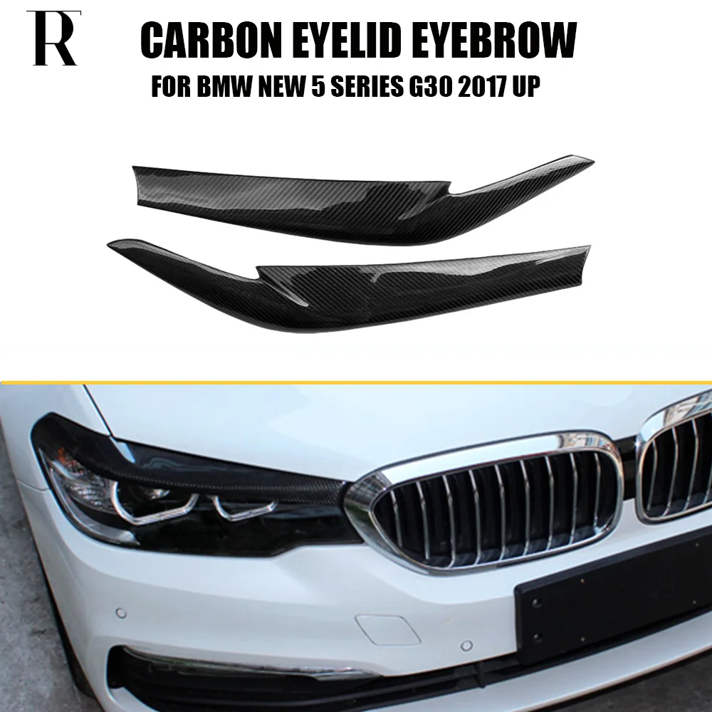 Наклейка для бровей G30 из углеродного волокна на переднюю лампу Накладка BMW