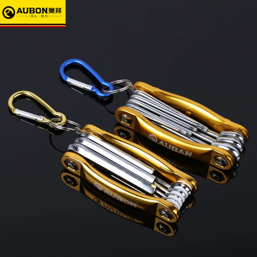 AUBON 8 шт. складной гаечный ключ/ключ Torx Set Metric шестигранный ключ с Алюминий Ручка