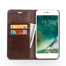 Card Holder For Funda iPhone 7 Plus Case Luxury Real Genuine Leather Wallet Case For Cover iPhone 7 Cases Coque Flip Case
