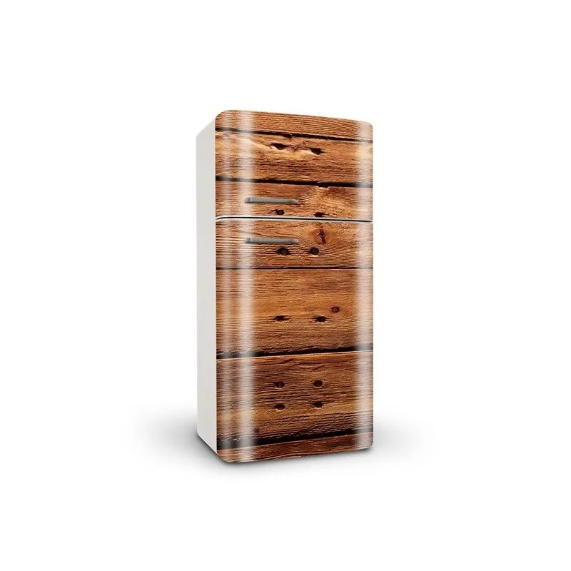 

3D Moden Brown Wooden Art SelfAdhesive Refrigerator Sticker Fridge Door Cover Wallpaper 60x150cm 60x180cm 100x180cm