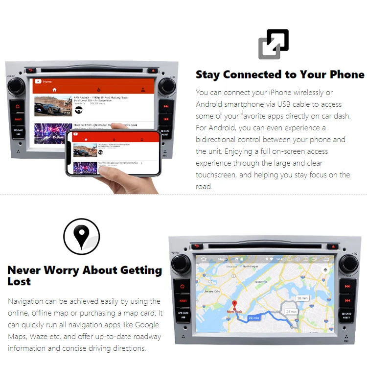 Clearance 7" Android 8.0 OS Car DVD GPS Radio for Opel/Vauxhall/Holden Astra (H) 2004-2010 & Zafira (B) 2005-2012 & Corsa (D) 2006-2011 4