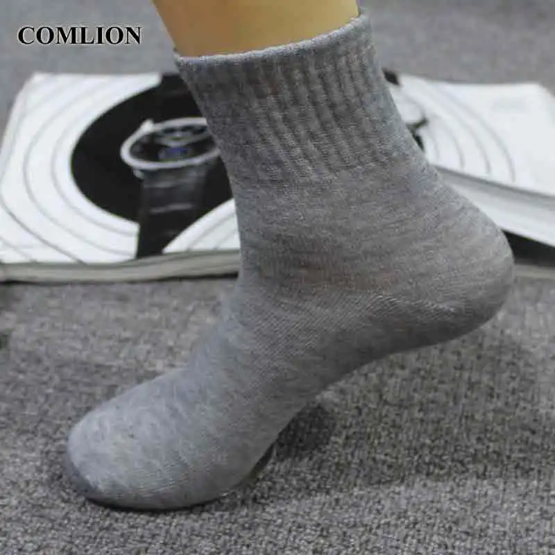 

COMLION New Tops Cotton Socks Men Summer SpringThin Sock business Men's Crew Socks Breathable Solid Mid Length 5pairs/lot C113