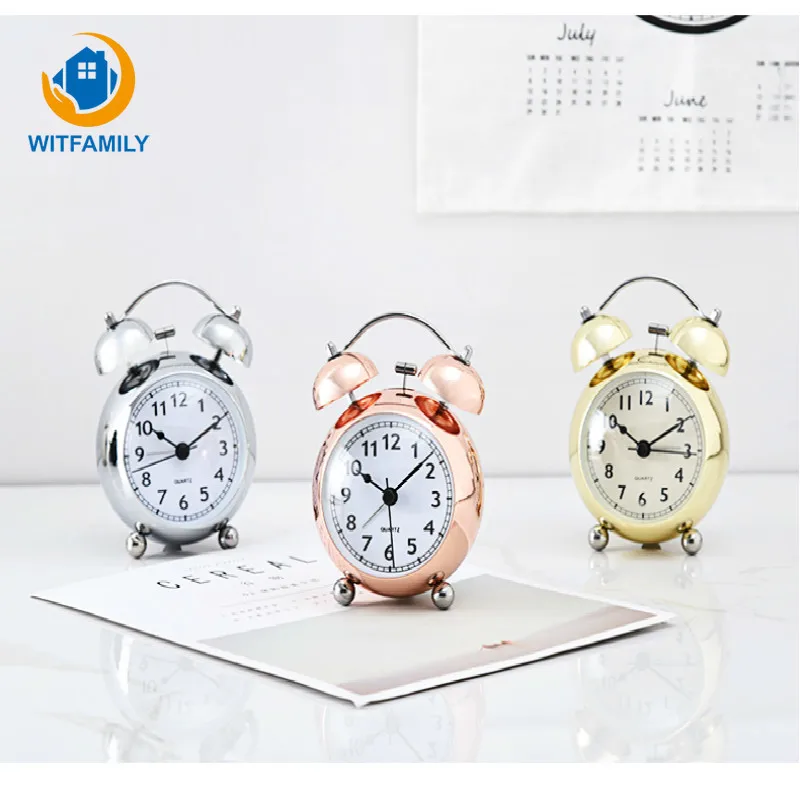 Classic Vintage Alarm Clock with Loud Alarm Quartz Stainless Metal Nightlight Mute Dual Bell Clock Battery Operated Table Clock Classic Vintage Alarm Clock with Loud Alarm Quartz Stainless Metal Nightlight Mute Dual Bell Clock Battery Operated Table Clock