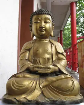 

20" Tibet Folk Temple bronze gild ShakyamuniSakyamuni Sakyamuni Buddha Statue