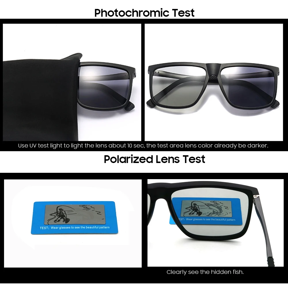 VIVIBEE негабаритных фотохромные поляризованные алюминиевые магниевые Солнцезащитные очки Мужские квадратные женские поляризованные Меняющие цвет солнцезащитные очки