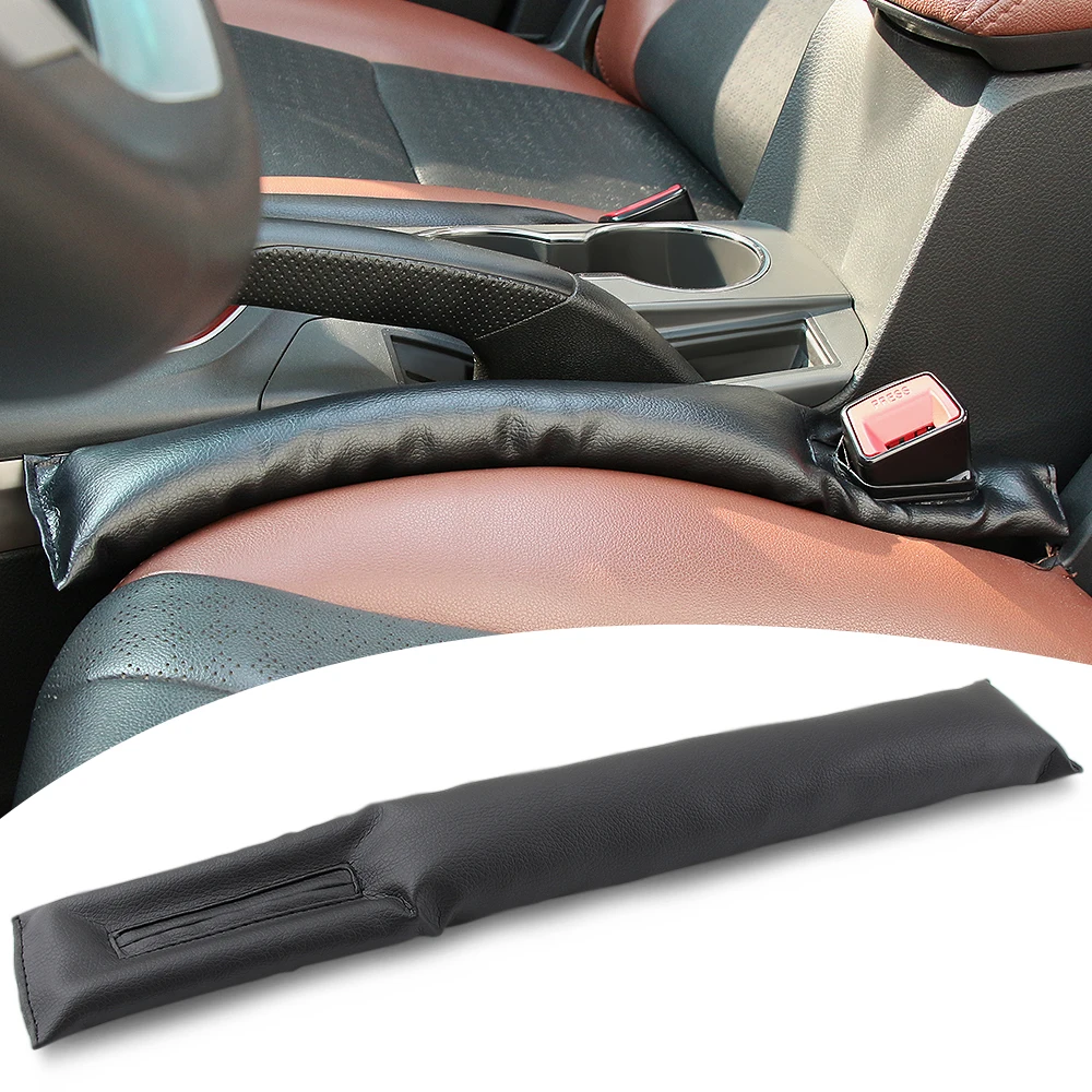 

Black Car Seat Cushion Crevice Gap Stopper PU Leather Leakproof Protector car seat cover pad