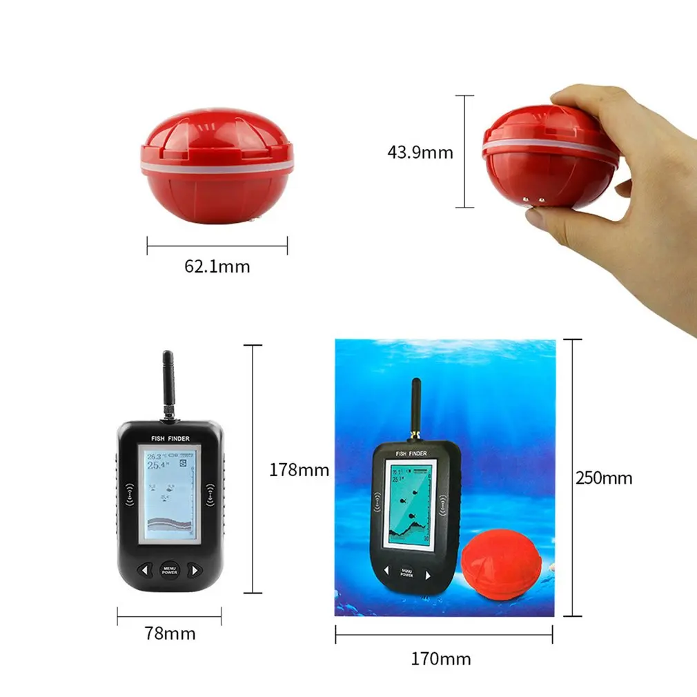 

Portable Smart Fish Finder Wireless Sonar Sensor Digital Echo Sounder Depth Sea Lake Fish Detect Device Fishfinder