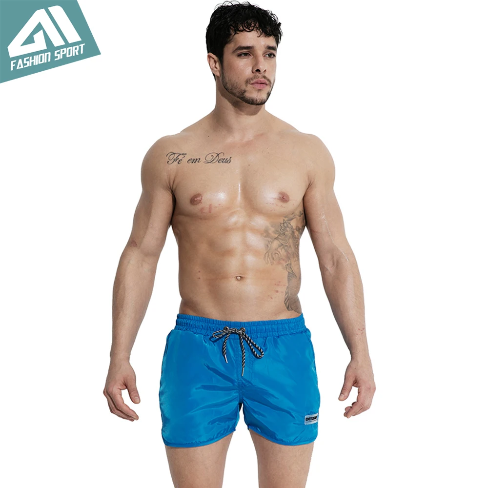 Desmiit Solid Men's Board Shorts Sport Athletic Running Gym Walking Men Shorts (3)