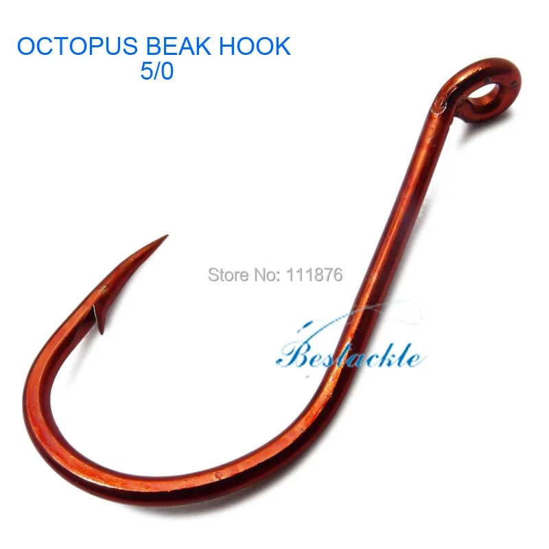 

100 XPremium Quality Chemically Sharpened Octopus Beak Hooks in Sizes 5/0,Fishing Hook Fishing Tackle with Free Shipping!