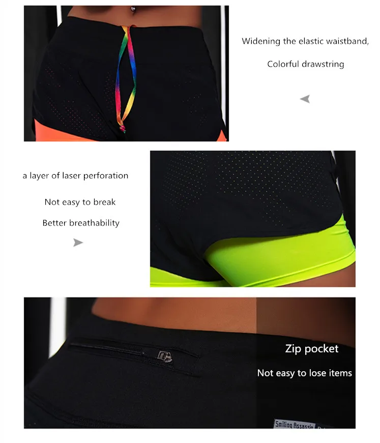 Женские шорты 2 в 1 с рисунком русалки для бега, спортивные шорты, быстросохнущие шорты для тренировок, пробежек, велоспорта с удлиненной подкладкой