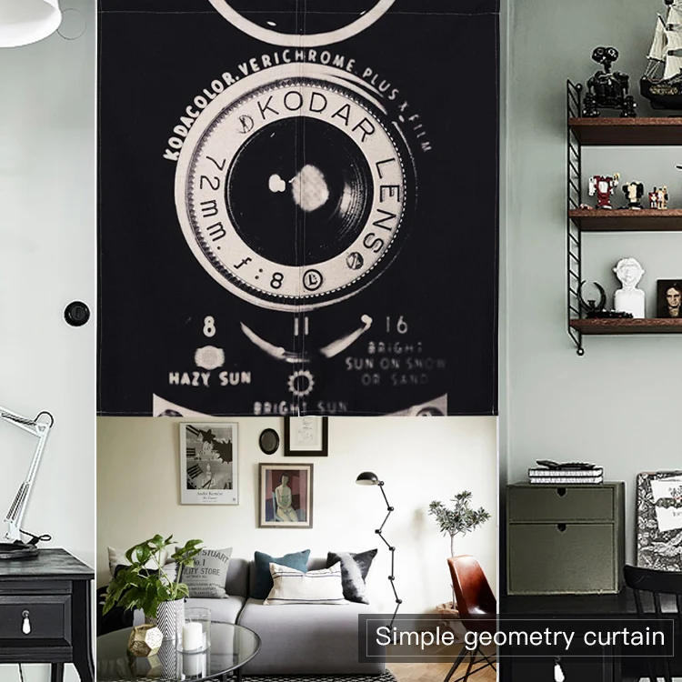 

Nordic Camera Guitar Bicycle Short Kitchen Curtain Black White Modern Linen Curtains for Cafe Bar Bedroom Retro Home Decor Quote