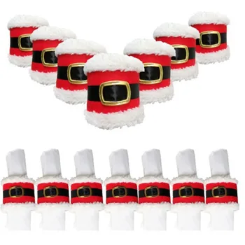 

4Pcs/lot Santa Clothes Napkin Ring Holder Xmas Dinner Christmas Decorations for Home New Year Christmas Decoration Tableware