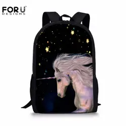 FORUDESIGNS/Модный Galaxy дизайн мужской холст рюкзак 3D Crazy Horse принты студент Softback рюкзак для школы дети мальчики сумки