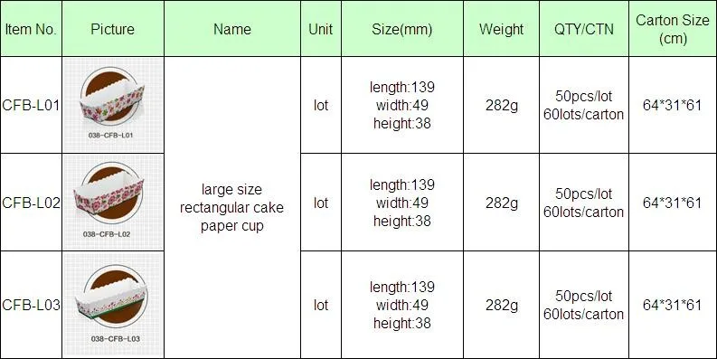 BAKEST 50 шт. в партии большой прямоугольный торт выпечки бумажный стаканчик несколько моделей выбор