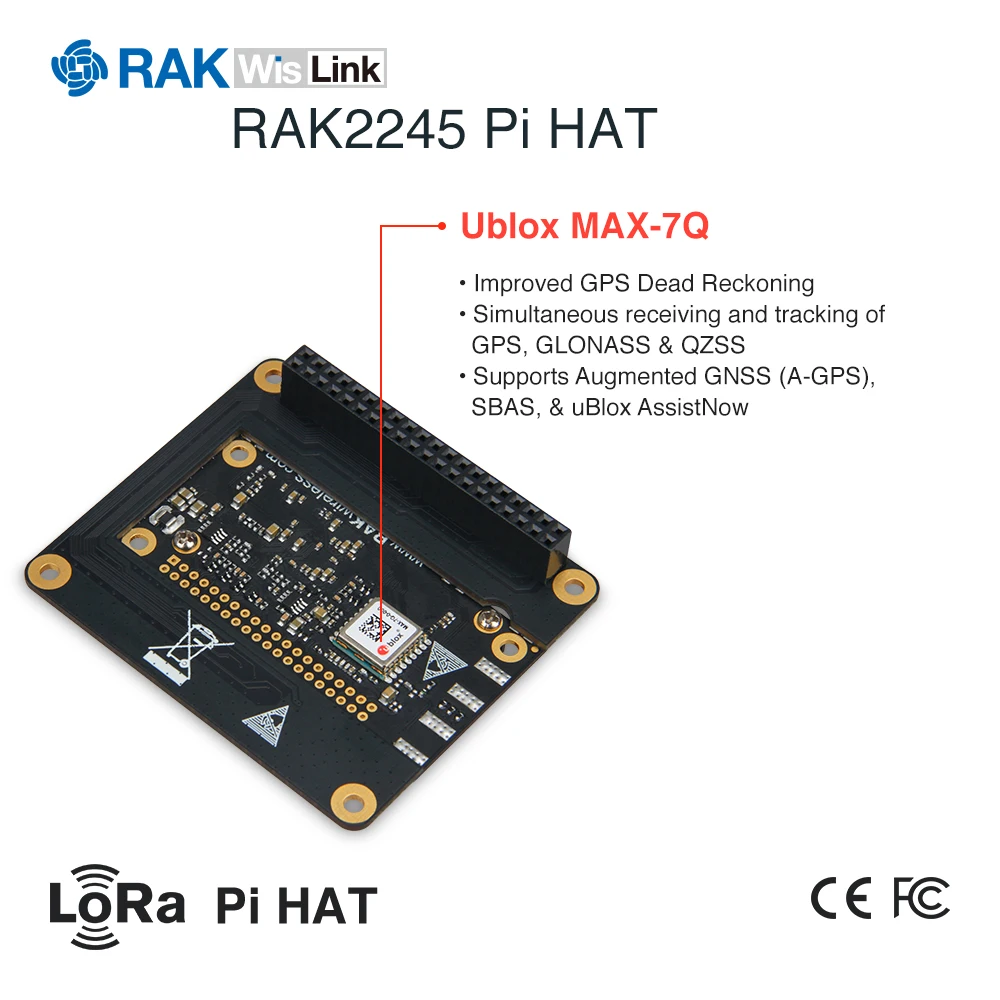 RAK2245 Pi HAT LoRaWAN концентратор модуль шлюз OS WisLink LoRa плата с Raspberry Pi на основе SX1301 gps антенна Q193