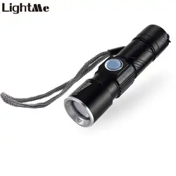 Lightme Flash Light 3 режима USB светодиодный фонарик перезаряжаемый литиевый аккумулятор светодиодный фонарик 5 Вт 500лм Кемпинг Туризм Светодиодный