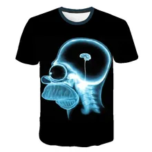 Повседневная забавная футболка Симпсоны с 3D принтом в стиле хип-хоп с коротким рукавом для мужчин и женщин Harajuku толстовки с героями мультфильмов Топы