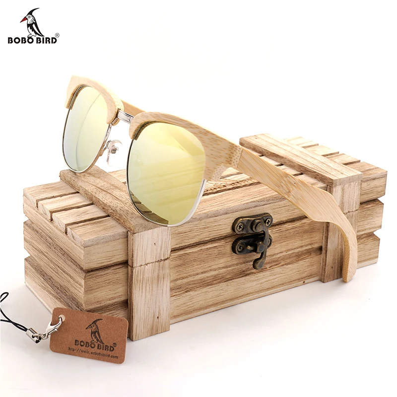 BOBO BIRD BG016f Unisex Polarized Sunglasses Semi Enclosure Design Handmade Bmaboo Glasses oculos de sol masculino