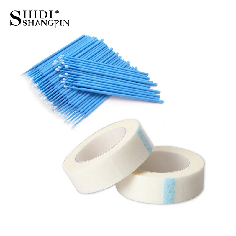 SHIDISHANGPIN наборы для наращивания ресниц медицинские клейкие нашивки в виде кассеты ресницы под глазные подушечки ватные палочки привитые кольца инструменты для макияжа