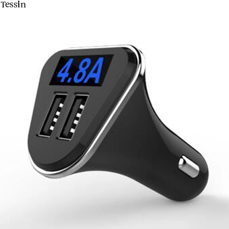 

Car Charger 2 USB 24W LED Display Voltage Current For iPhone 4S 5 5S 6 6S 7 Plus Ipad Mini Samsung Huawei Nexus ZTE Mp3 Adapter