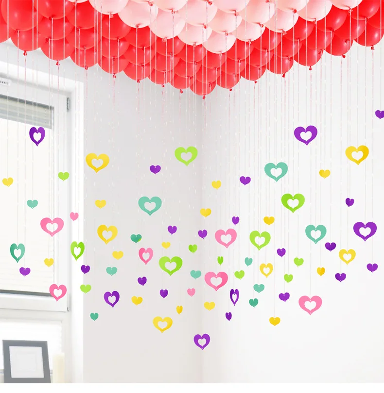 100 шт/партия блестящее сердце картон карты подвеска в виде шара ленты Свадебные шары для украшения вечерние поставки 6 цветов по желанию