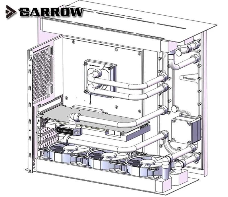 Барроу водные пути пластина для LianLi O11 LLO11-SDB чехол LRC2.0 охладитель воды строительный канал интегрированная плата