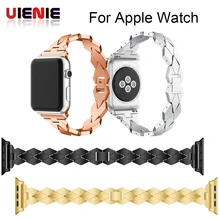 Ремешок из нержавеющей стали для Apple Watch, стразы, бриллиантовый ремешок, 38 мм, 42 мм, серия 1, 2, 3, для Apple Watch, 40 мм, 44 мм, серия 4, 5