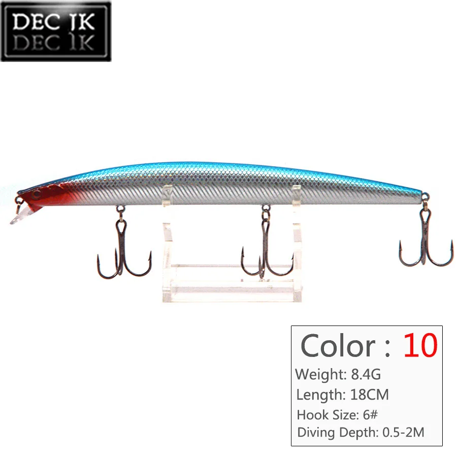 1PCS Artificial Plastic Hard Fishing Lure Fake Bait 3D Eyes Crankbaits Minnow Swimbait Laser Saltwater Fishing Lures For Pike (10)