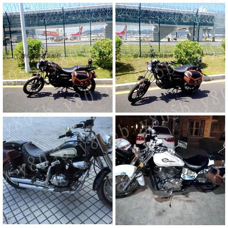 Новая кожаная Боковая Сумка для мотоцикла седельные сумки Honda Yamaha Suzuki Kawasaki
