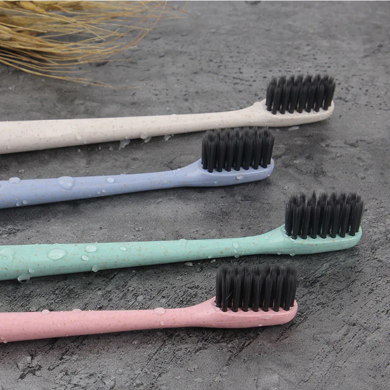 

New Hot 4 pcs Soft Hair Toothbrushes Charcoal Toothbrushes Tooth Brush for Adults Travel Home Use SK88