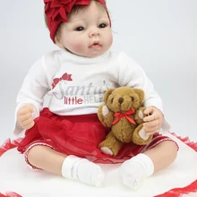 22 дюймов 55 см Reborn Baby Куклы полная ручной работы коричневого Средства ухода для век Силиконовые Винил Новорожденный ребенок кукла Игрушки для маленьких детей мягкие подарок для девочек