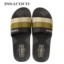 ISSACOCO/домашние тапочки; мужские сандалии; Мужская Летняя обувь; пляжные шлепанцы; домашние тапочки; Pantuflas Terlik Chinelos; европейские размеры 42-46
