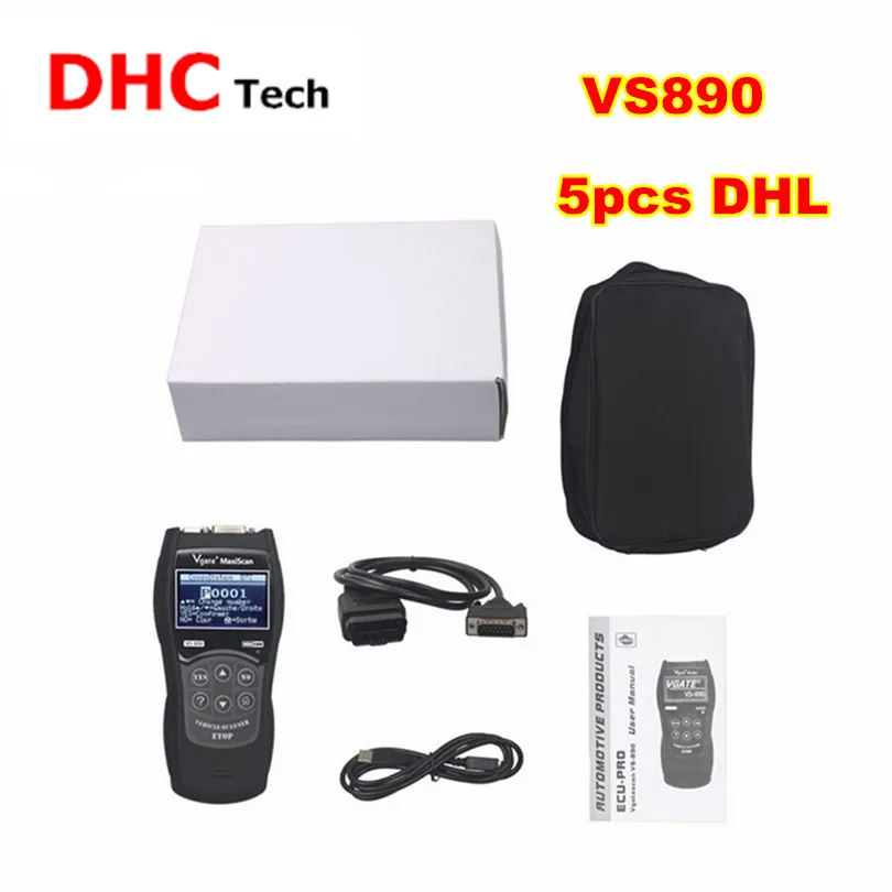 DHL free 5pcs Universal MaxiScan Vgate VS890 OBD2 Code Reader VS890